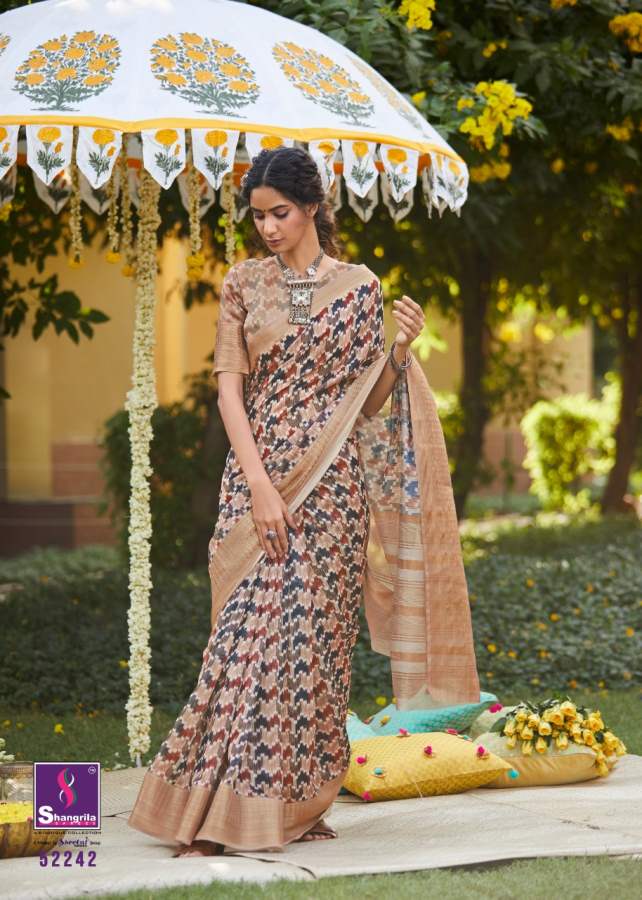 Shangrila Niharika Digital Soft Linen Daily Wear Saree Collections